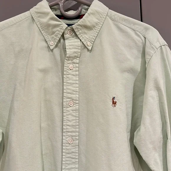 Polo Ralph Lauren Solid Oxford Long-Sleeve Woven Shirt Green - Picture 2 of 5